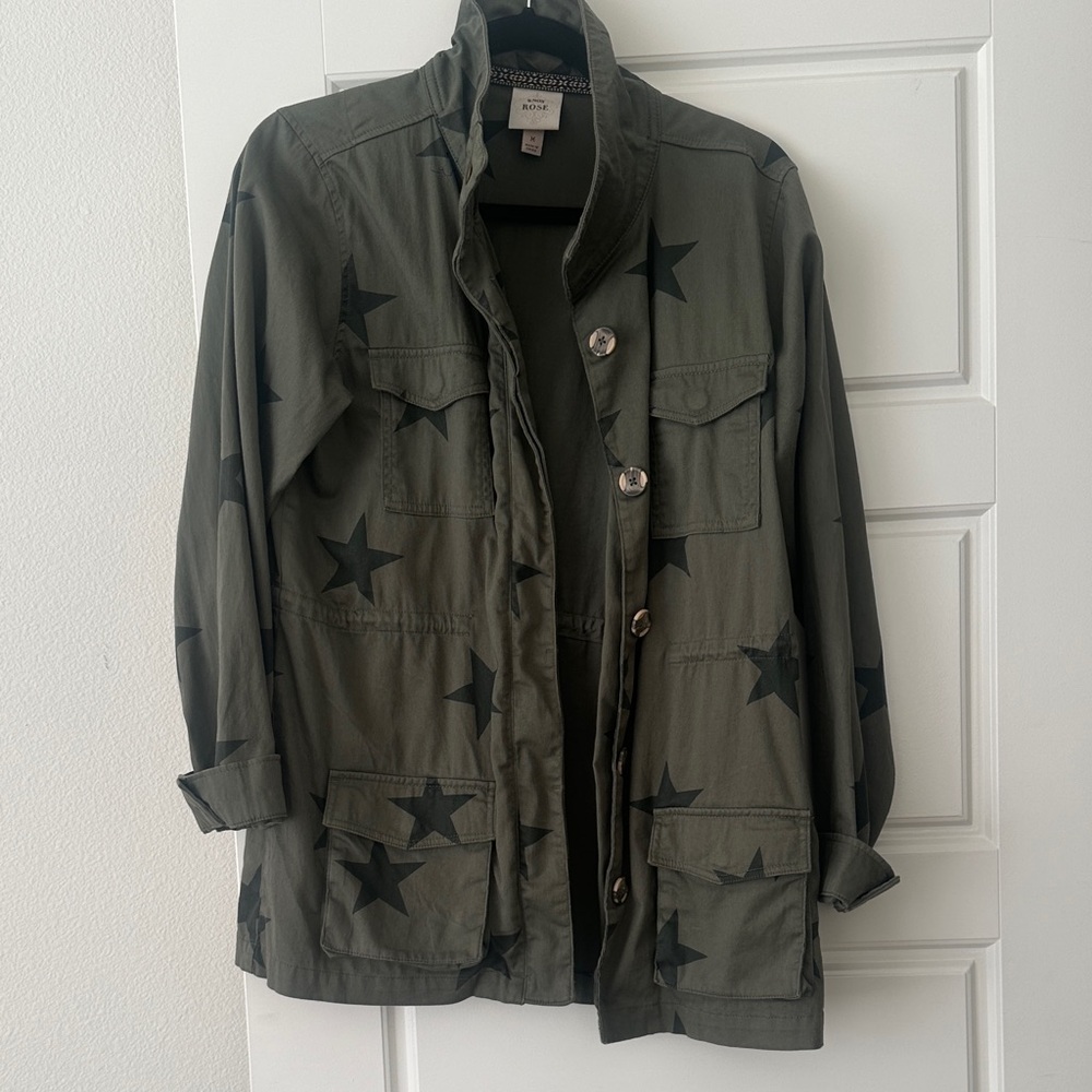 Knox Rose Green Star Patterned Jacket size M